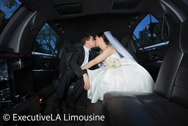 Wedded Couple in Limousine